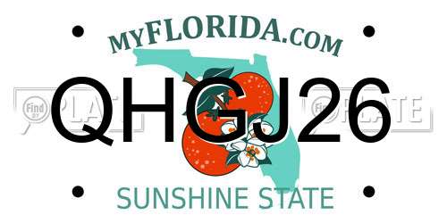 QHGJ26 Florida License Plate