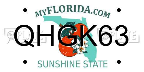 QHGK63 Florida License Plate
