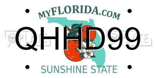 QHHD99 Florida License Plate