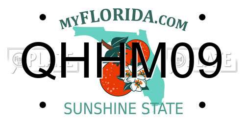 QHHM09 Florida License Plate