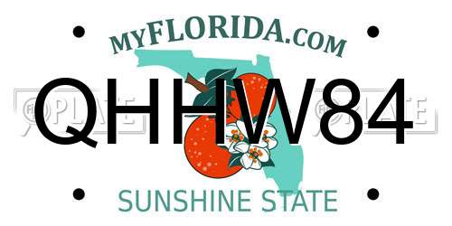 QHHW84 Florida License Plate