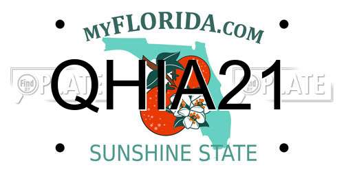 QHIA21 Florida License Plate