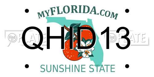 QHID13 Florida License Plate