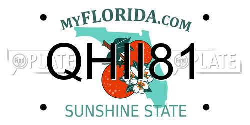 QHII81 Florida License Plate