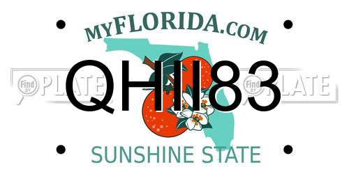 QHII83 Florida License Plate