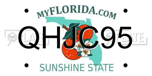 QHJC95 Florida License Plate