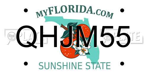 QHJM55 Florida License Plate