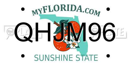QHJM96 Florida License Plate