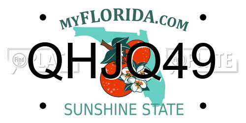 QHJQ49 Florida License Plate