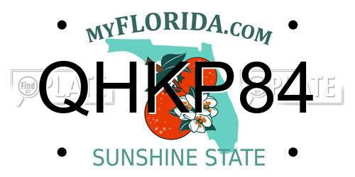 QHKP84 Florida License Plate