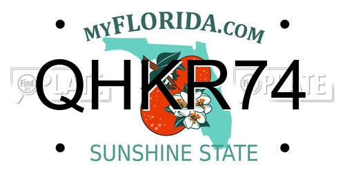 QHKR74 Florida License Plate