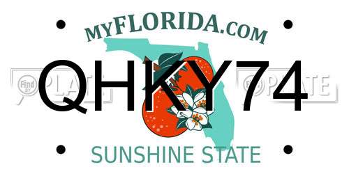 QHKY74 Florida License Plate