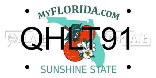 QHLT91 Florida License Plate