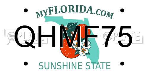 QHMF75 Florida License Plate