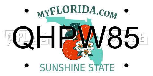 QHPW85 Florida License Plate