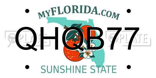 QHQB77 Florida License Plate