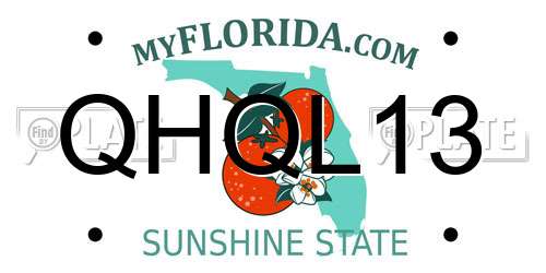 QHQL13 Florida License Plate