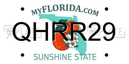 QHRR29 Florida License Plate