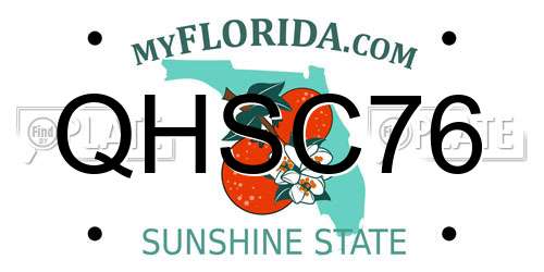 QHSC76 Florida License Plate