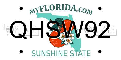 QHSW92 Florida License Plate