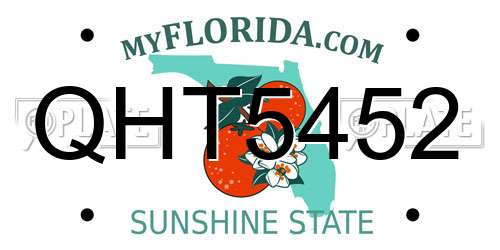 QHT5452 Florida License Plate