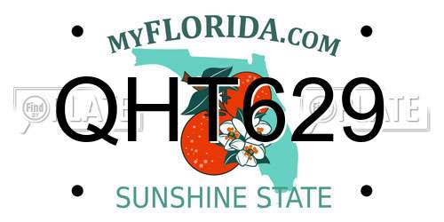 QHT629 Florida License Plate