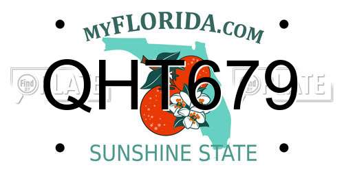 QHT679 Florida License Plate