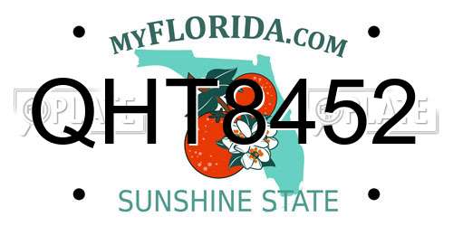 QHT8452 Florida License Plate