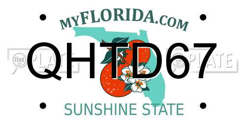 QHTD67 Florida License Plate