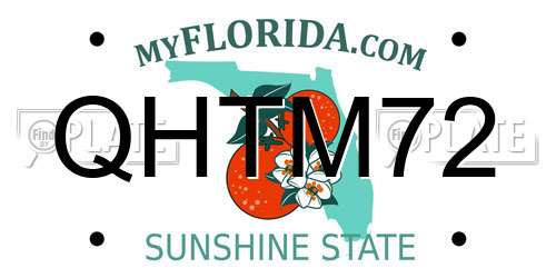 QHTM72 Florida License Plate