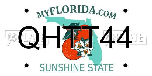 QHTT44 Florida License Plate