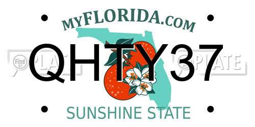 QHTY37 Florida License Plate