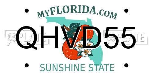 QHVD55 Florida License Plate