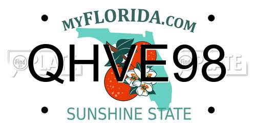 QHVE98 Florida License Plate