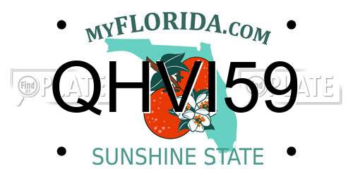 QHVI59 Florida License Plate