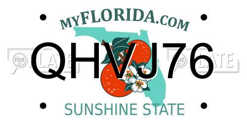 QHVJ76 Florida License Plate