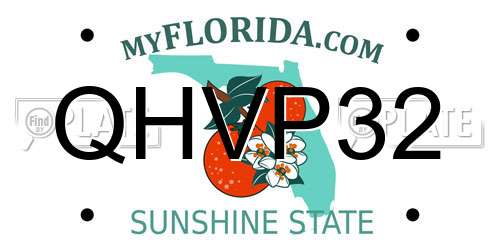 QHVP32 Florida License Plate