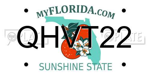 QHVT22 Florida License Plate