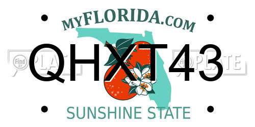QHXT43 Florida License Plate