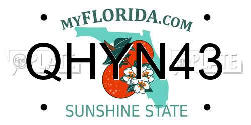 QHYN43 Florida License Plate