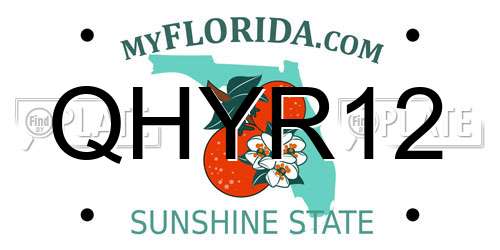 QHYR12 Florida License Plate