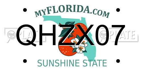 QHZX07 Florida License Plate