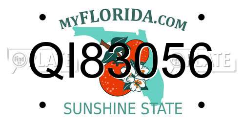 QI83056 Florida License Plate