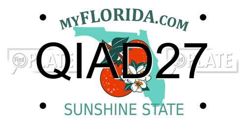 QIAD27 Florida License Plate