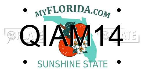 QIAM14 Florida License Plate
