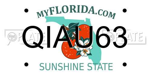 QIAU63 Florida License Plate
