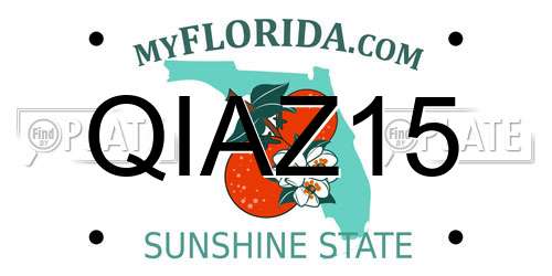 QIAZ15 Florida License Plate