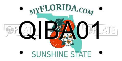 QIBA01 Florida License Plate