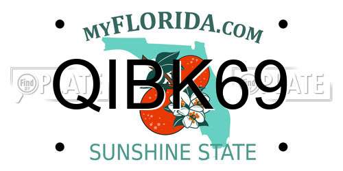 QIBK69 Florida License Plate