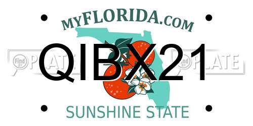 QIBX21 Florida License Plate